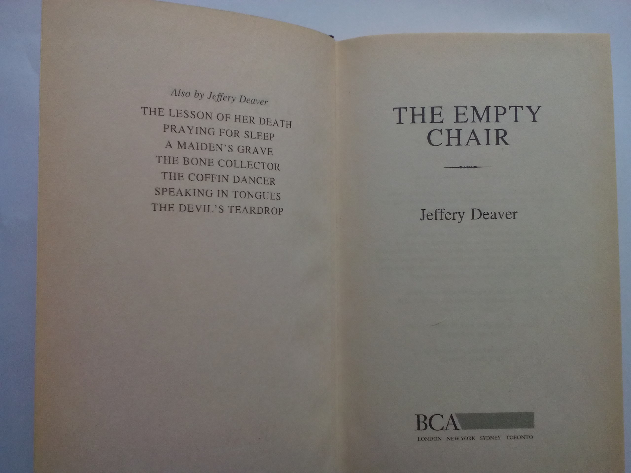 Jeffery Deaver: The empty chair - 1. kép