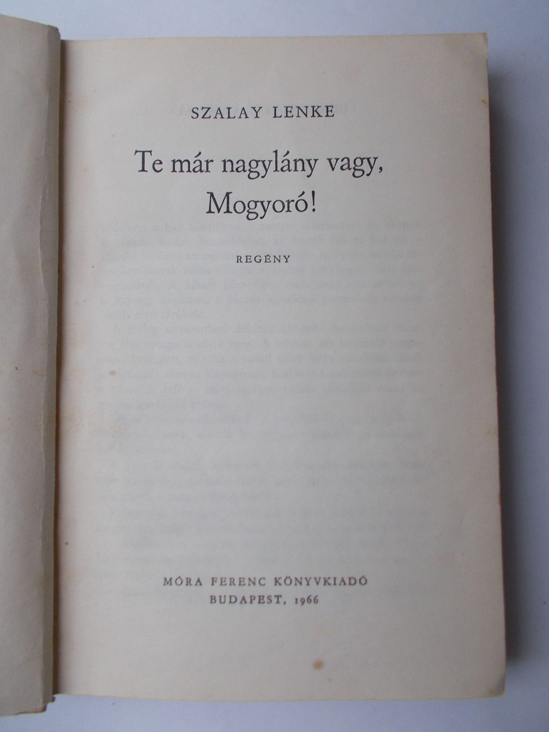 Szalay Lenke: Te már nagylány vagy, Mogyoró! - 1. kép