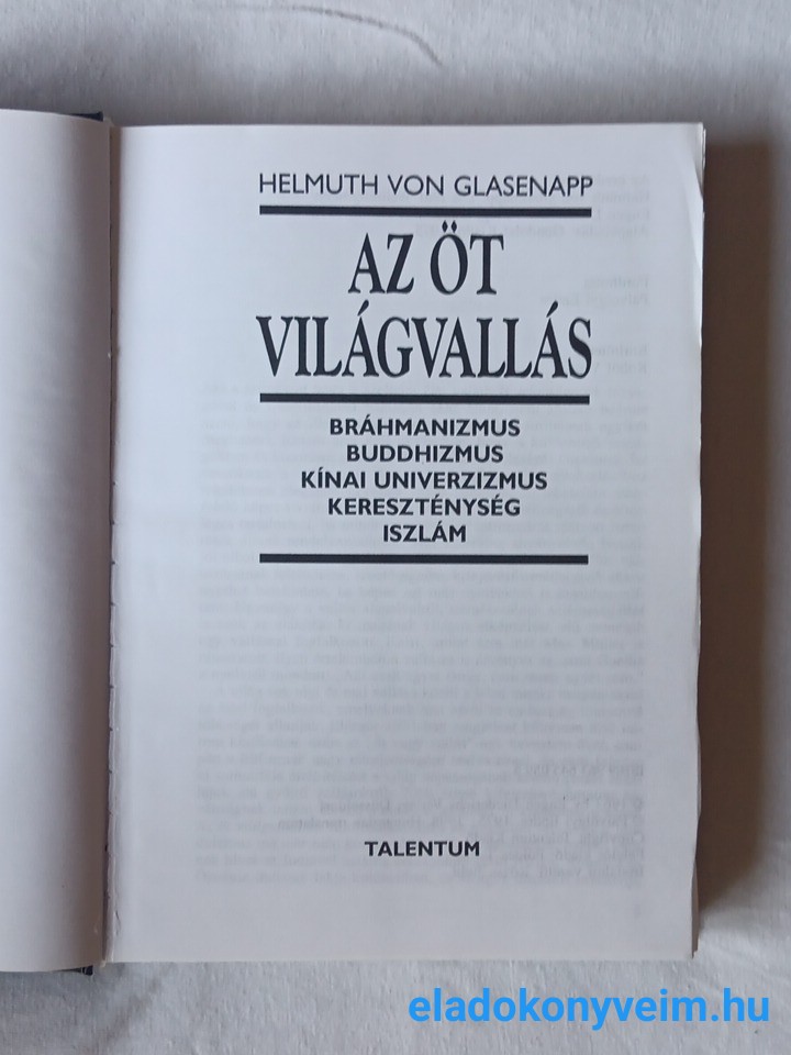 Helmuth von Glasenapp: Az öt világvallás - 3. kép