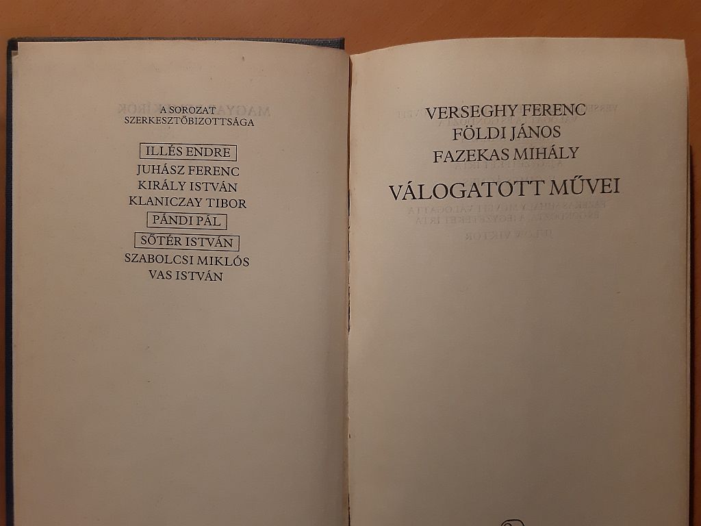 Vargha B., V. Gimes Á., Julow V.: Verseghy Ferenc, Földi János, Fazekas Mihály válogatott művei - 2. kép