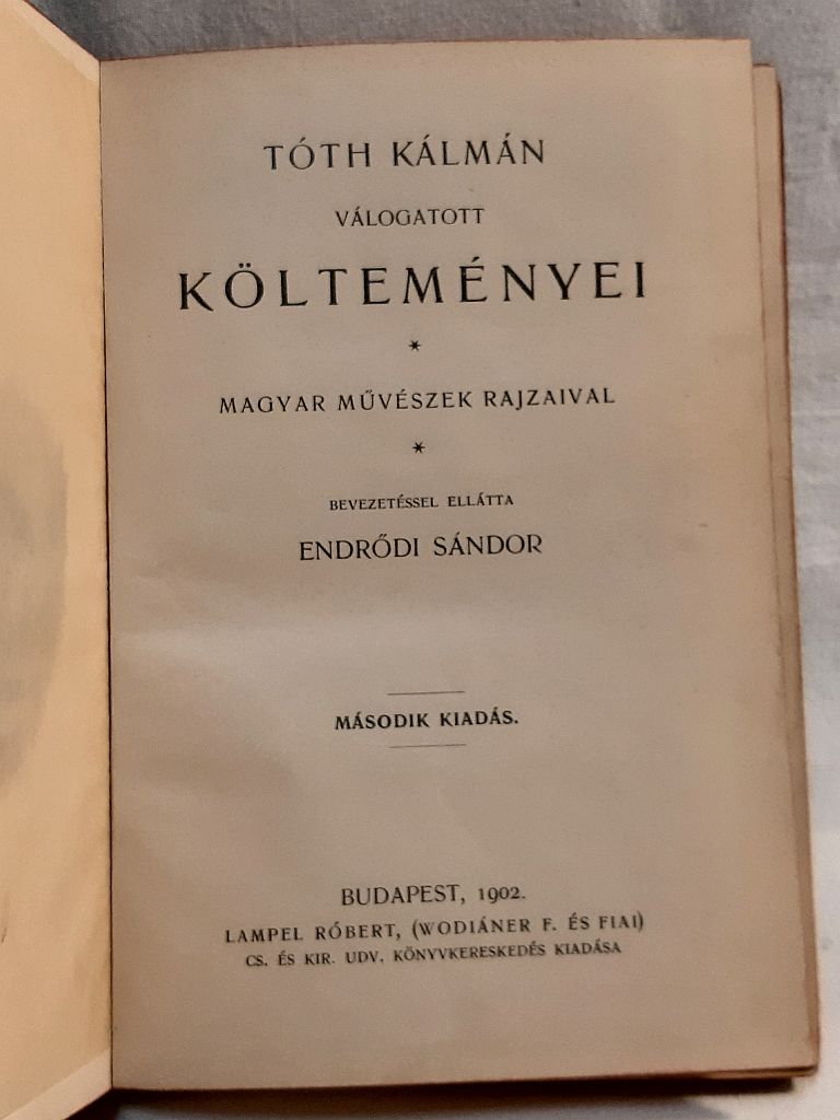 Tóth Kálmán válogatott költeményei - 2. kép