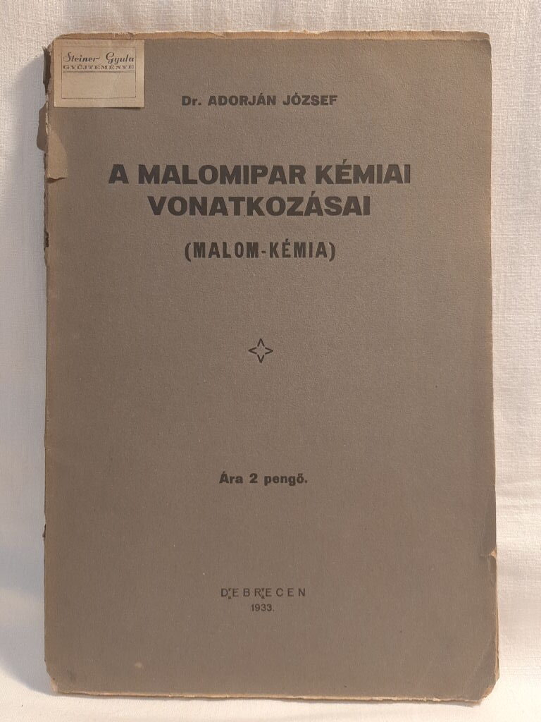 Adorján József: A malomipar kémiai vonatkozásai - 1. kép
