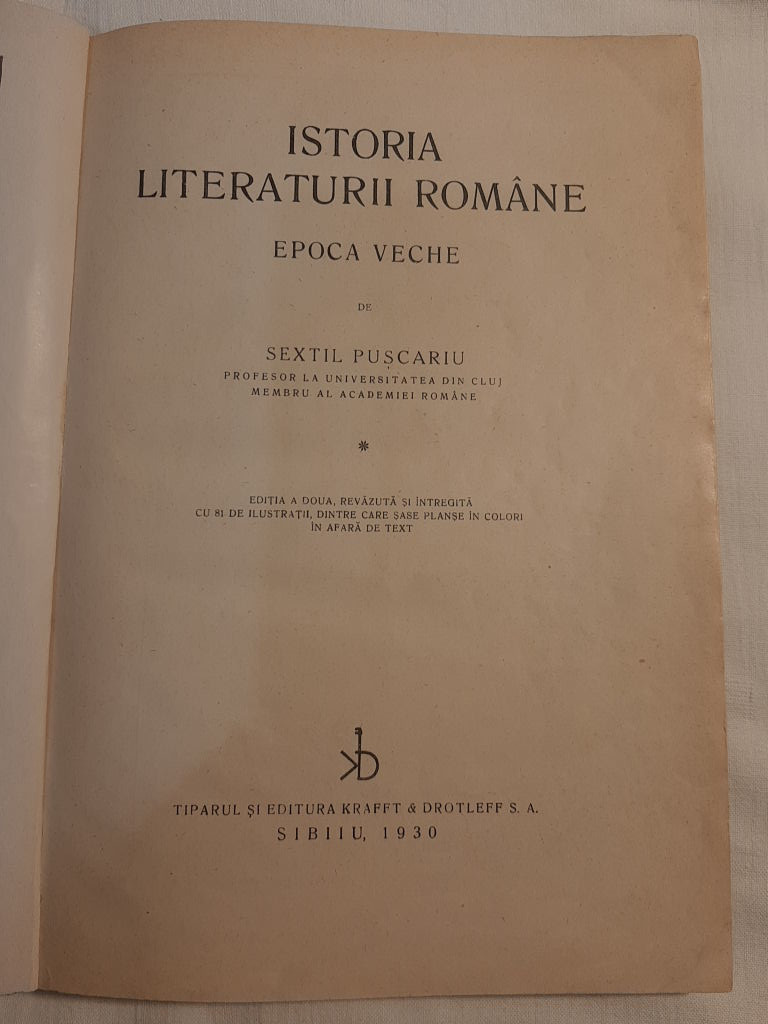 Sextil Puscariu: Istoria literaturii Romane - 2. kép