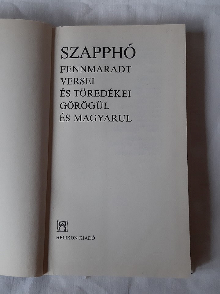 Szapphó fennmaradt versei és töredékei görögül és magyarul - 2. kép
