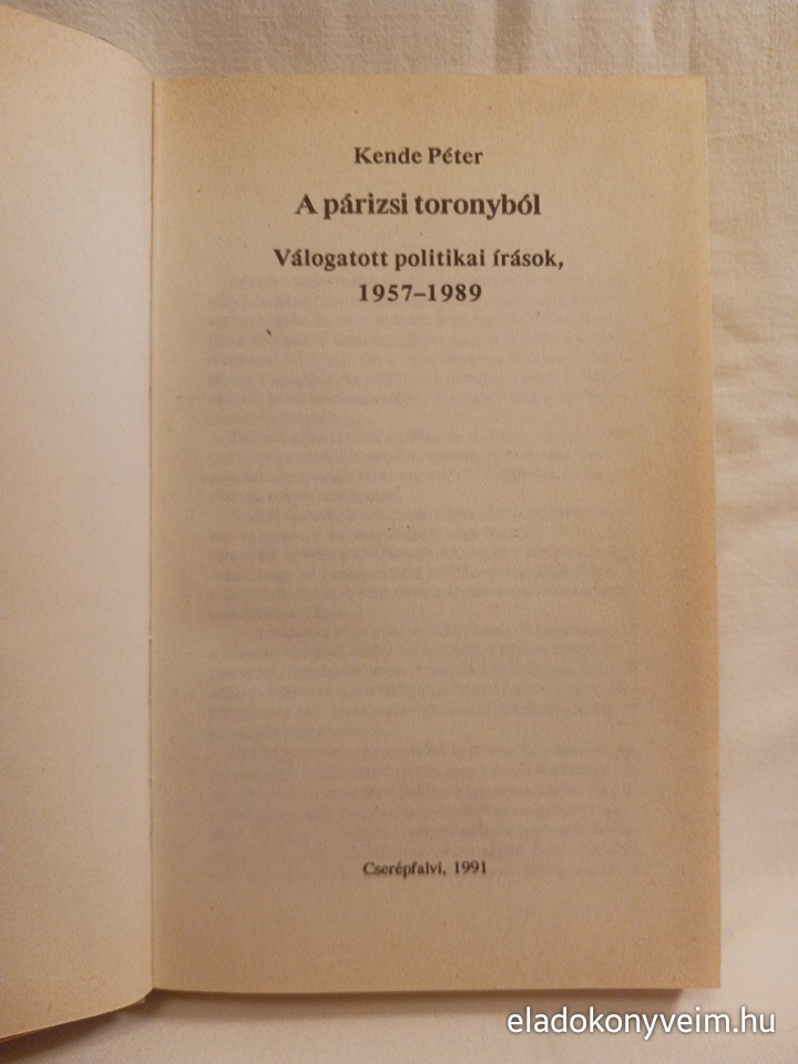 Kende Péter: A párizsi toronyból - 2. kép