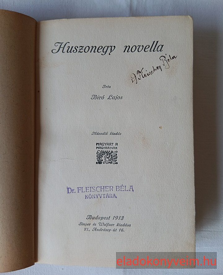 Biró Lajos: Huszonegy novella - 2. kép