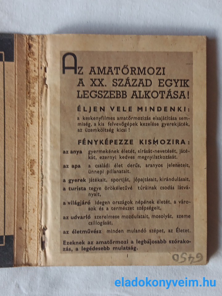 HAFA árjegyzék 1940 / Amatőrmozi árjegyzék - 5. kép