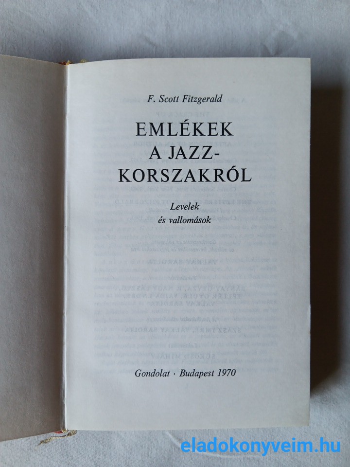 F. Scott Fitzgerald: Emlékek a jazzkorszakról - 3. kép