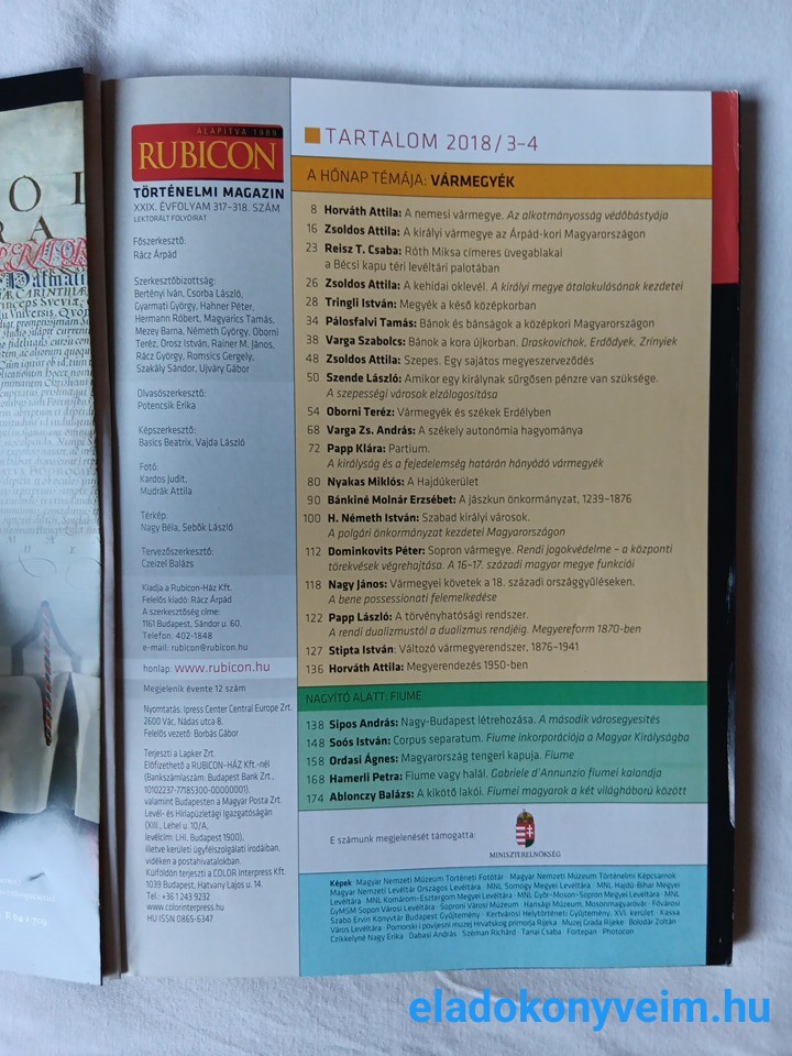 Rubicon történelmi magazin 2018/3-4 : Vármegyék - 2. kép